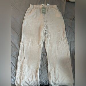 H&M Women's Cream Wide Leg Pants
